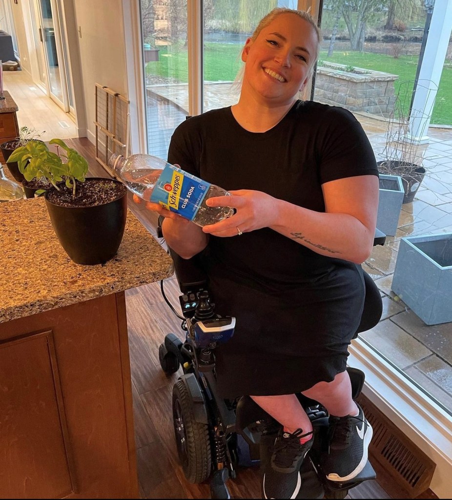 Jill in her Quantum power wheelchair