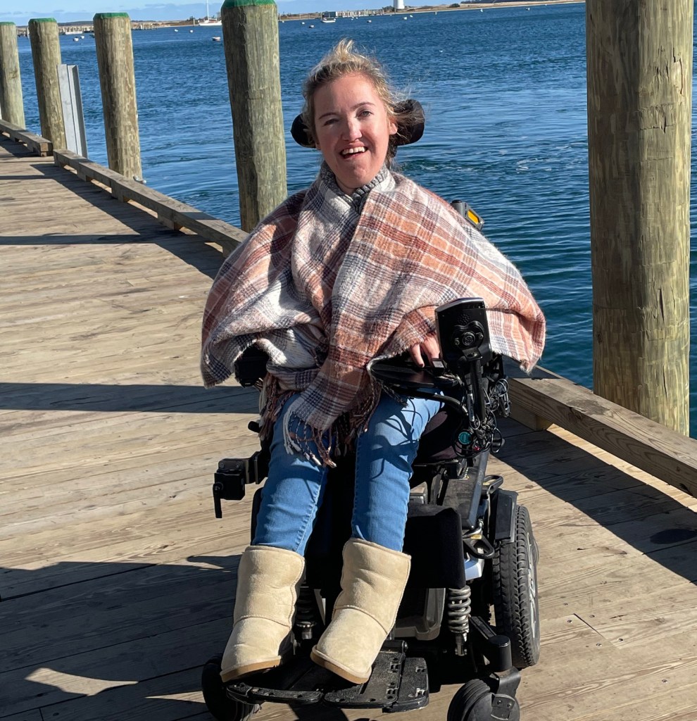 Marianne uses a Quantum Power Wheelchair for mobility