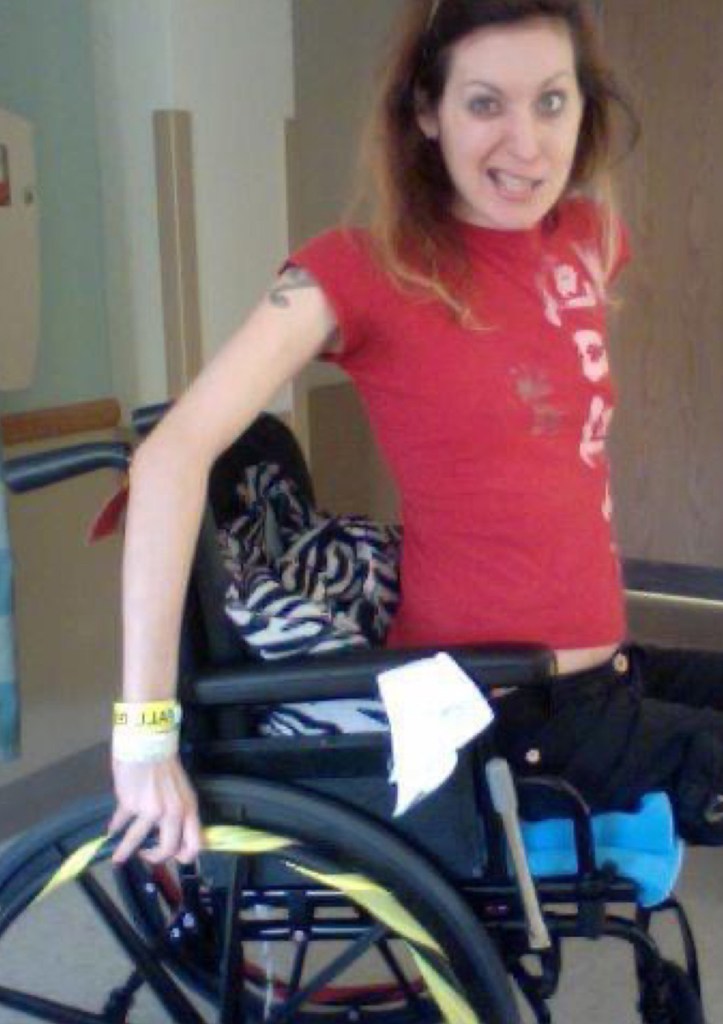 Anomie in her manual wheelchair